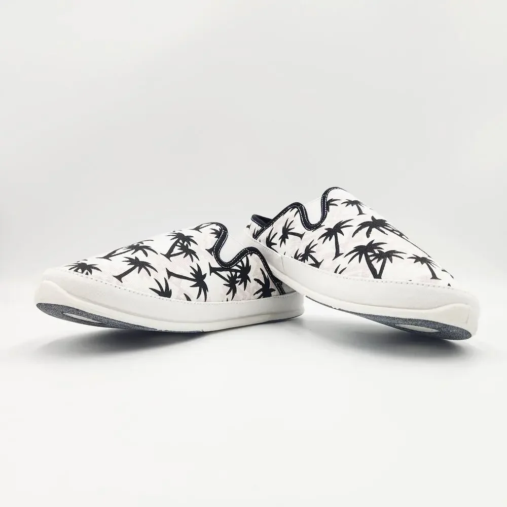 Deer Stags Men's White Palm Print Canvas Spike Indoor/Outdoor Slippers Size 10